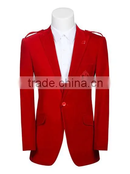 High quality special design men red blazer men's business suit