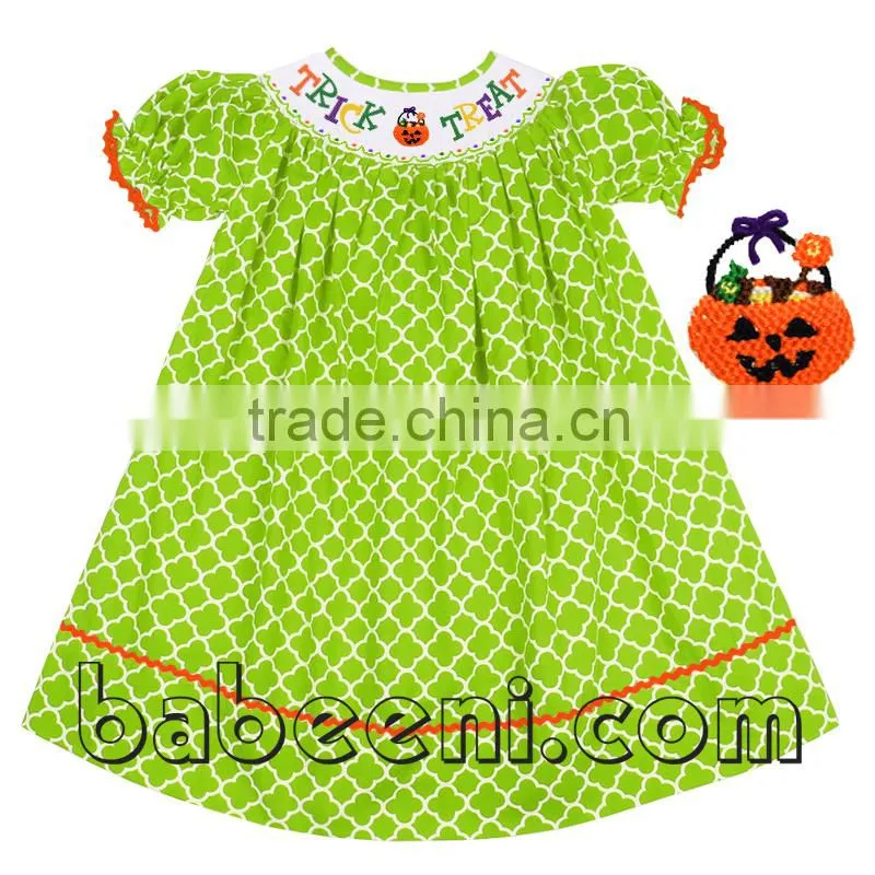 Lovely sunflower and pumpkin hand smocked bishop dress