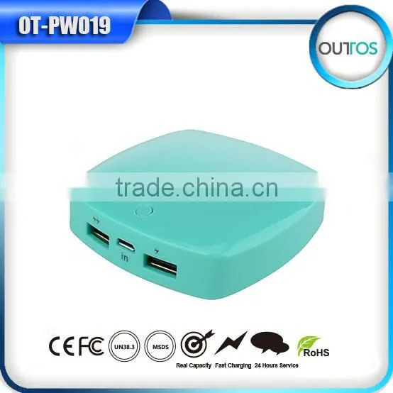 Wholesale high capacity dual usb power bank 8400mah for smartphone