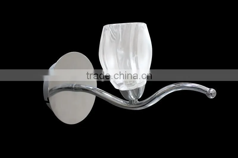 Modern simply design and transparent glass + metal cover wall lamps