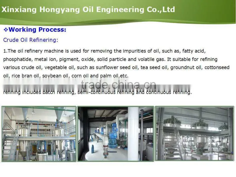 cotton seed oil refinery machine made in China with CE,ISO cert
