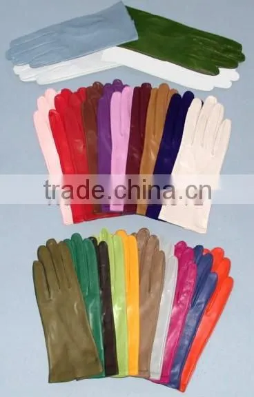 HS089 fashion leather gloves brown leather gloves
