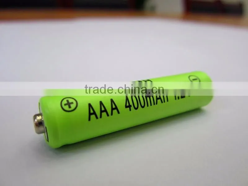 china factory price aaa 400mah 1.2v ni-mh rechargeable battery pointed cap