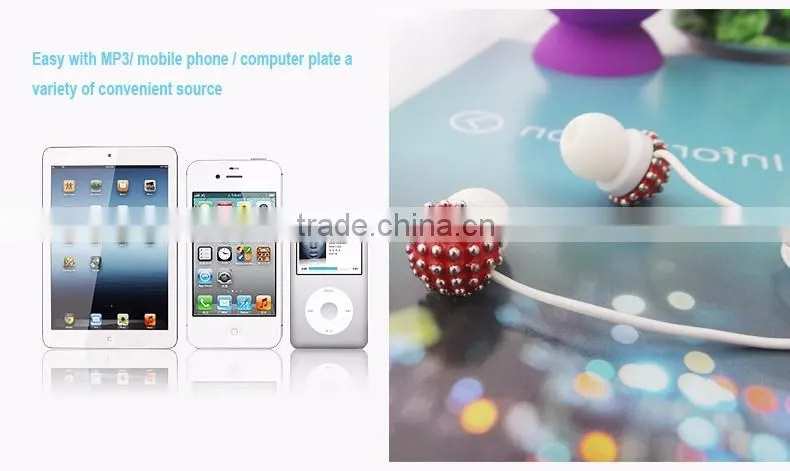 new design in earphone crystal earphone /earbuds