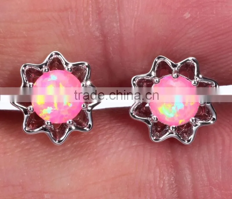 Opal Jewelry Factory !!! Wholesale Lab Created White Opal 925 Sterling Silver Teardrop Opal Earring
