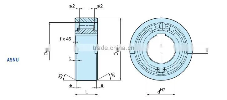 One way clutch bearings ASNU(NFS) 17 freewheels bearing