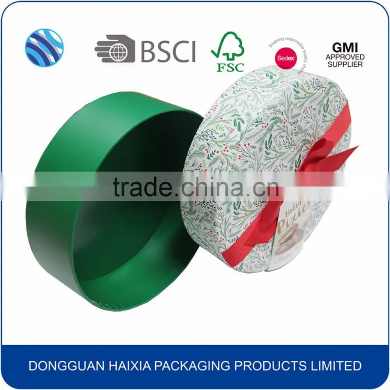 2016 Hot sale Paper Round Hat Christmas Gift Box Custom Logo