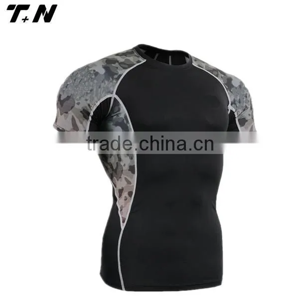 professional sublimated short sleeve rash guard custom logo