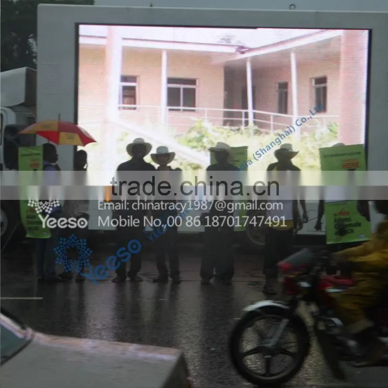 Customized led vehicle, Yeeso-V8 Mobile LED Display Advertising Truck,3 Sides Led Screen,2 Sides Lifting System, Led Truck