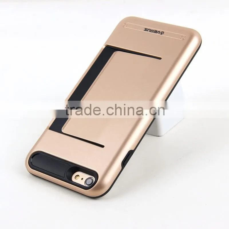 DAMDA Card Clip style mobile accessories for iphone 6 s ,dual layer shock proof phone case