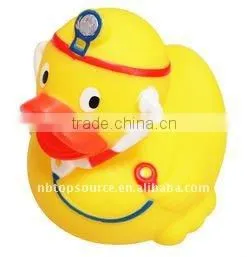 Football Design Vinyl Soft Duck Baby Bath Kids Toys for promotion