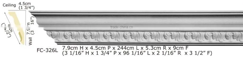 2015 High Quality Good price beautiful luxury Decorative pu Carving Cornice Mouldings