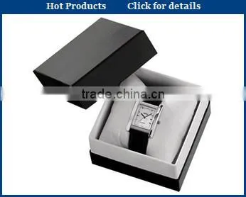 black shiny wood watch box with leather interior