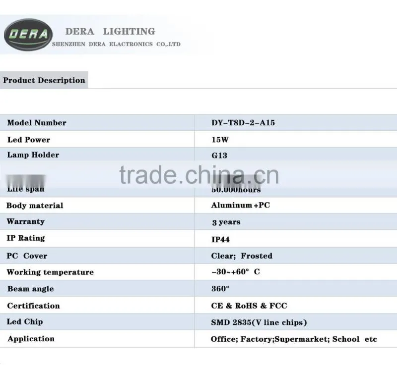 100% sure factory directly sell Double Sides Smd2835 t8 tube al housing price led tube light t8 15w 600mm