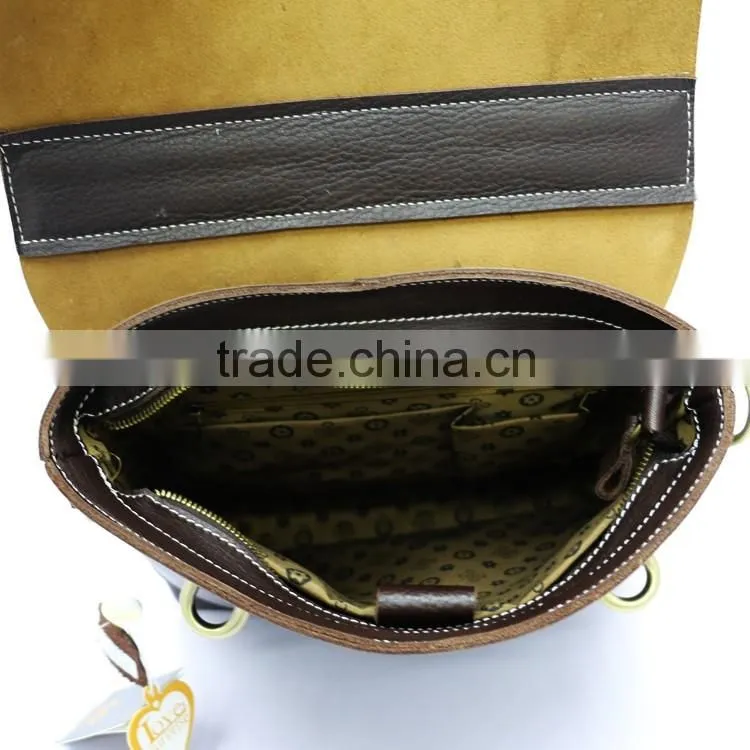 High quality European style portable briefcase coffee real leather men's shoulder bag