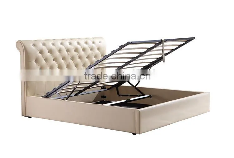 Lift Up Storage Bed With Leather Upholstered YD03