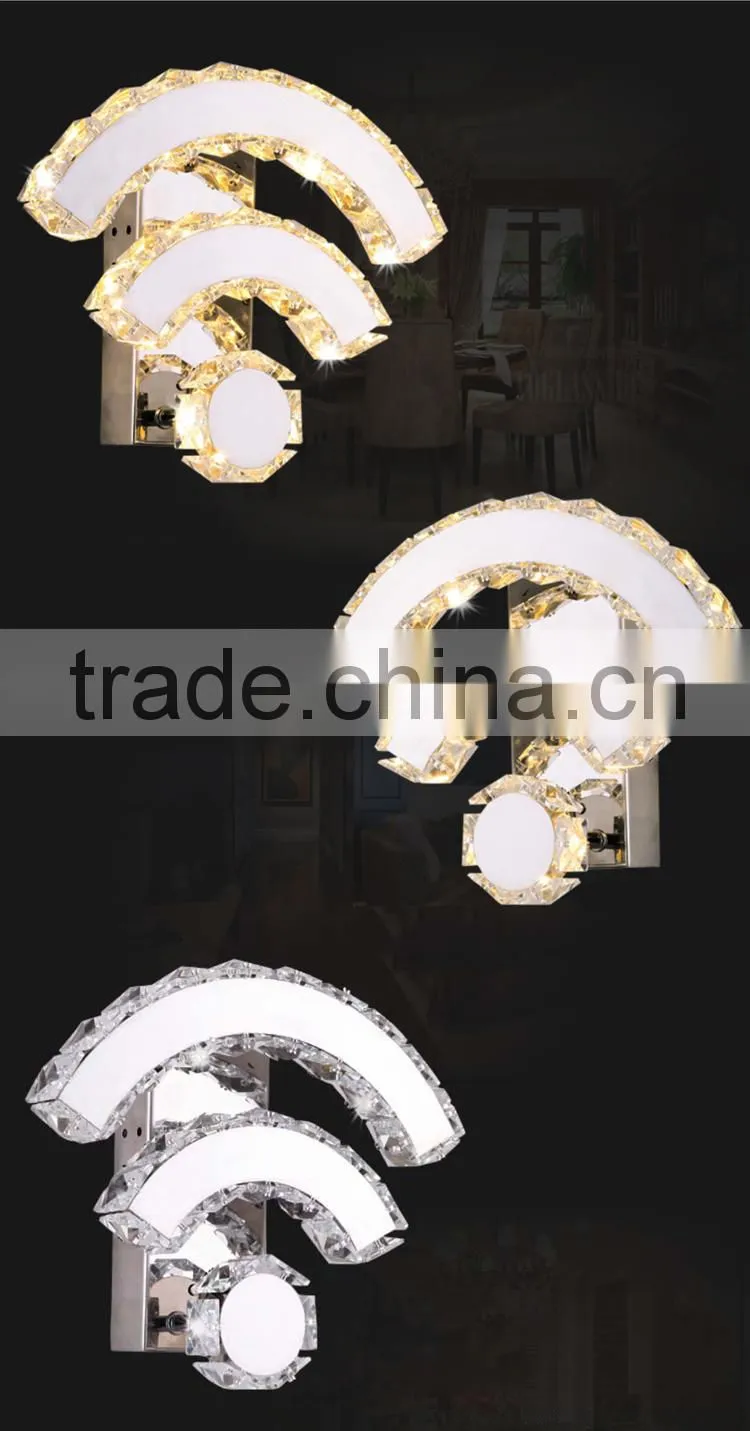 Wifi Design 220V LED Wall Lights K9 Crystal Decorative Wall Lamp