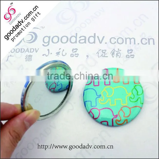 Advertising oem logo printed beautiful compact tin mirrors