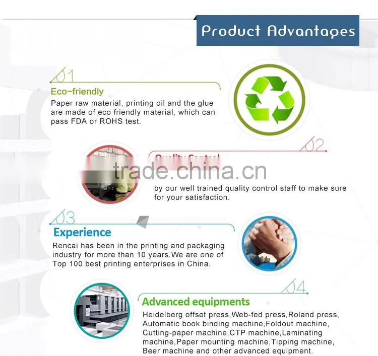 Custom design paper file folder with logo printing