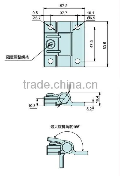 HL-272-2 Machine Tools friction adjustable position hinge