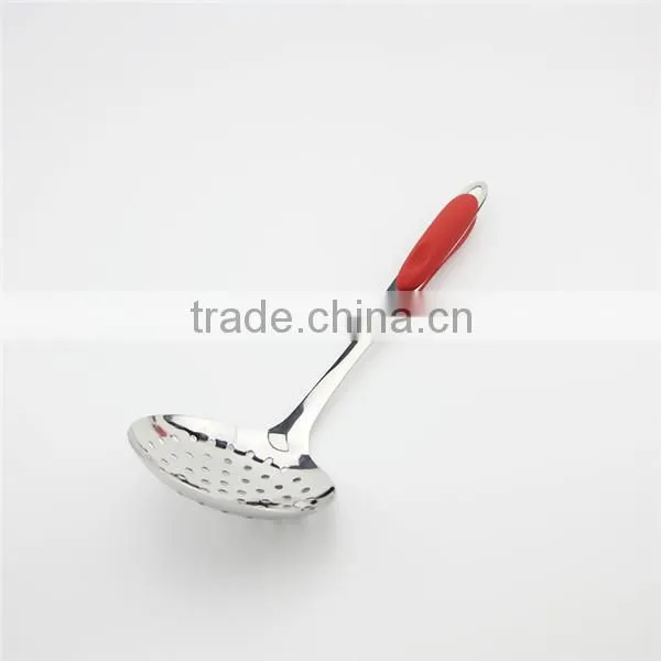 Red handle utensils made of stainless steel