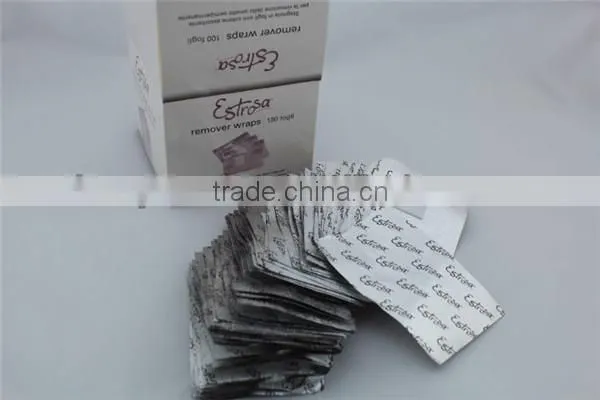 pre-cut nail arts wrap foil sheet for UV gel polish remover with cotton pad