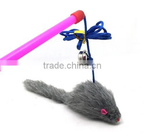 Funny Pet Cat Kitten Play Feather Teaser Rod Wand Playing Toy With Bell