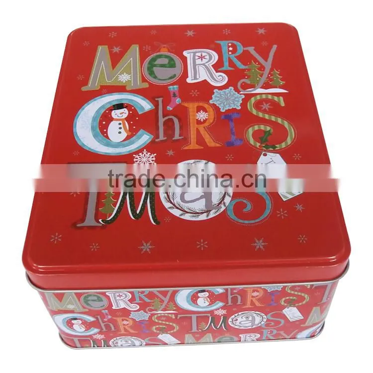 New household custom rectangle gift candy/cookie package metal tin can