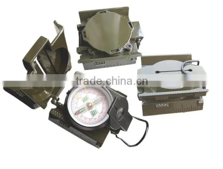 Military Camping Navigation Lensatic Compass with Red LED Light