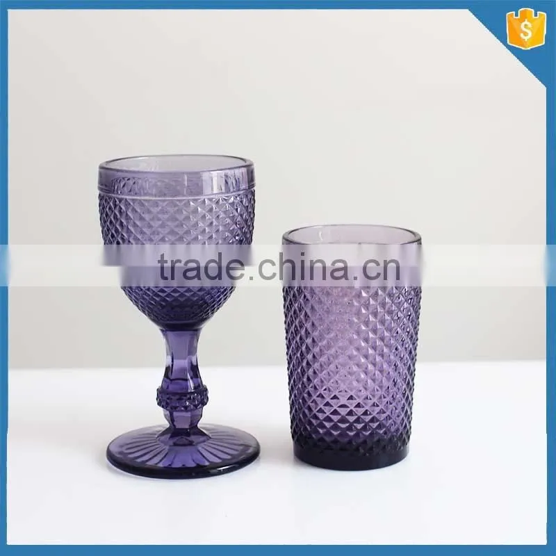 Custom machine pressed glassware sets/wine glass/glass cup Wholesale