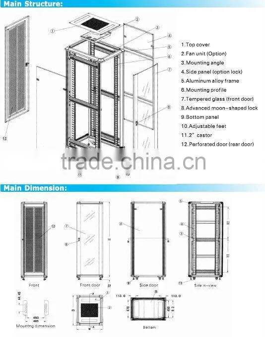 Network Cabinet 42U JA Server Cabinet