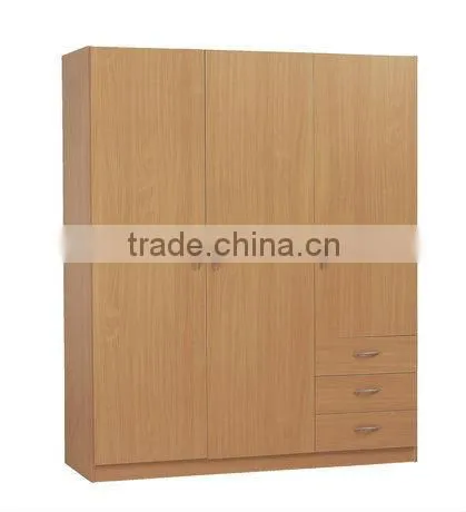 3 door kd Melamine cheap wardrobe closet
