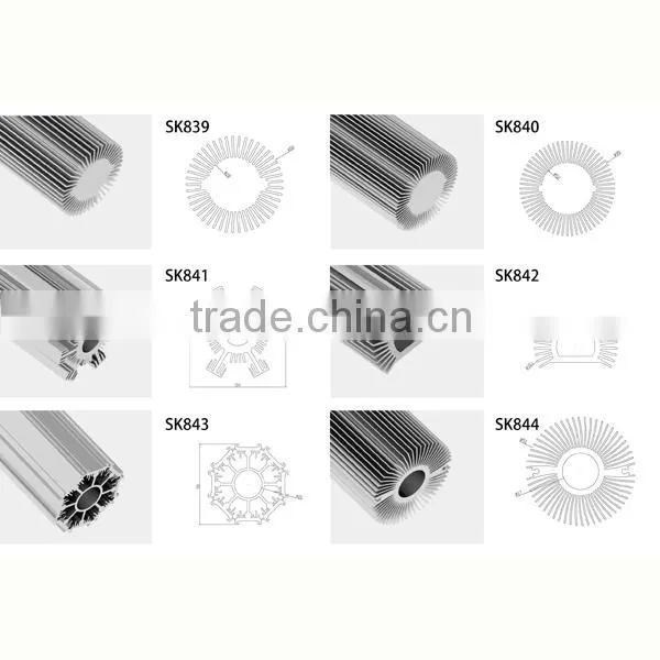 aluminum /aluminium round tube /pipe heatsink