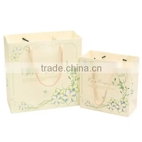Fresh Flower And Stripe Small Paper Bag Shopping Bag
