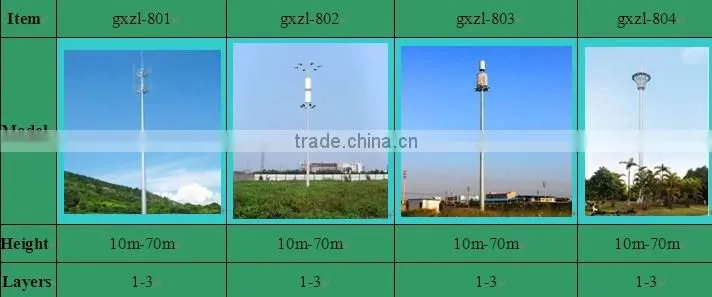 Galvanized monopole tubular telecommunication antenna tower