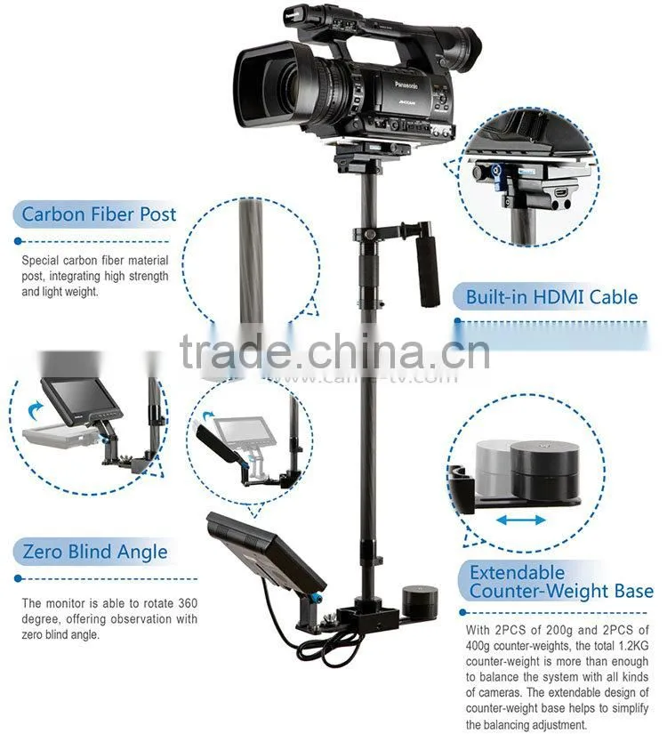 Wondlan Leopard 3 Dual-arm Steadycam Vest and I-shaped Carbon Fiber Stabilizer