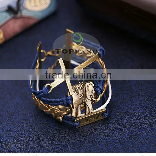 Top quality handmade jewelry new hot-selling design vintage braided leather bracelet for men