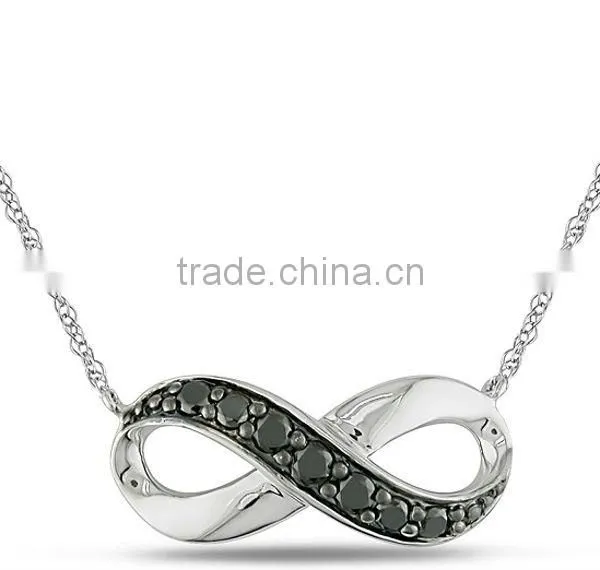 Valentines 925 Sterling Silver Double Infinity Love Pendant Necklace Jewelry