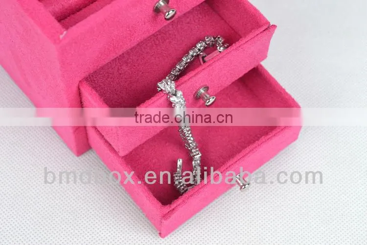 high quality faux suede factory price custom ring box