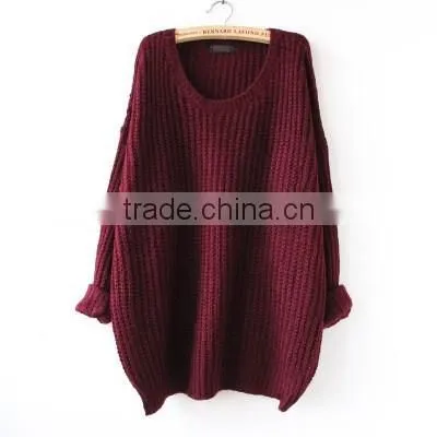 new design knitted womens pullover loose sweater