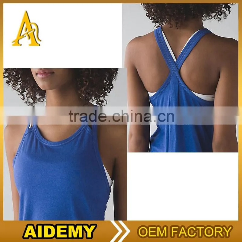 custom lady stringer tank top , woman white gym tank top