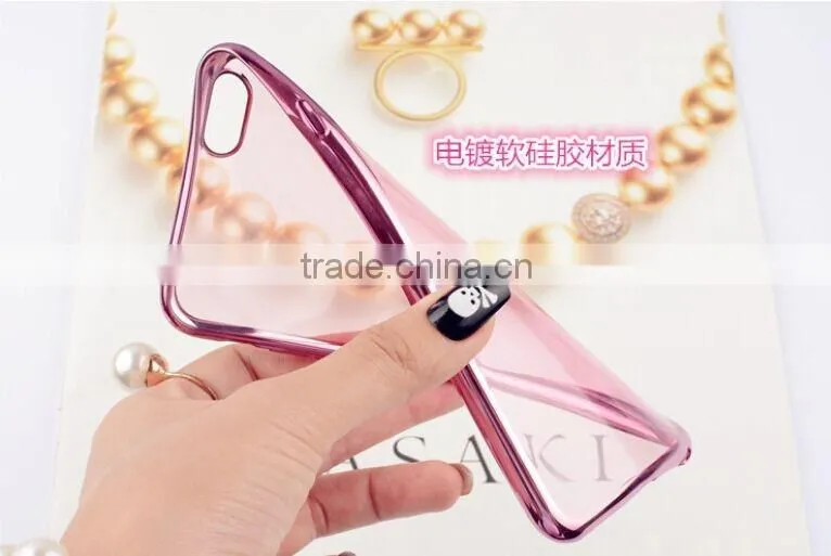 gold electroplating clear soft tpu case for iPhone6
