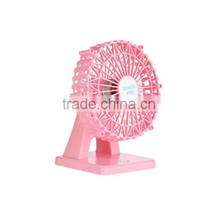 Ferris wheel style rechargeable standing fan winding data