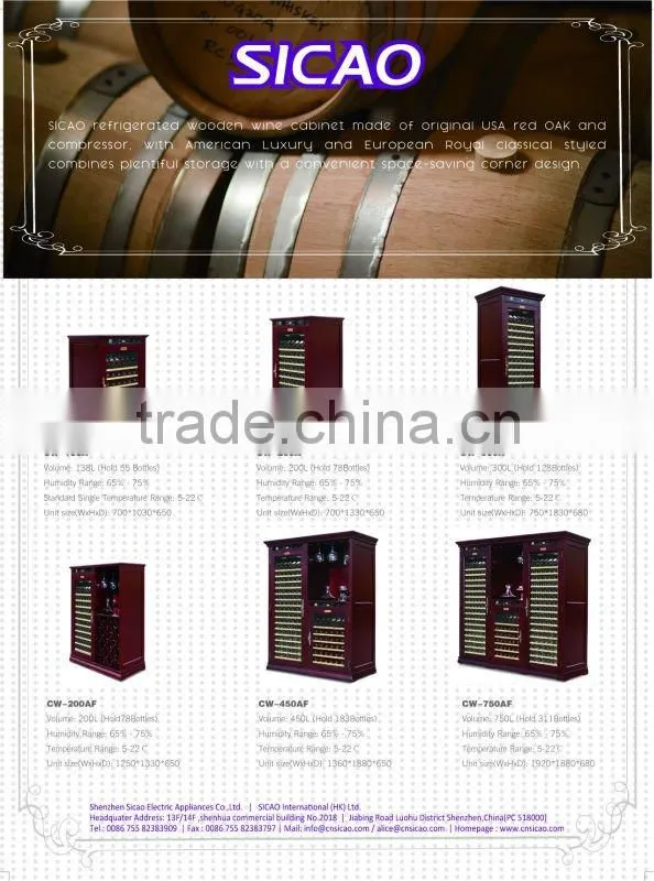 48L classic electrical original oak wooden barrel wine regrigerator for 18 bottle, decorative wood barrel alcohol fridge cooler