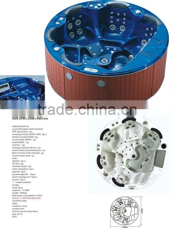 Triangle hot spa bathtub