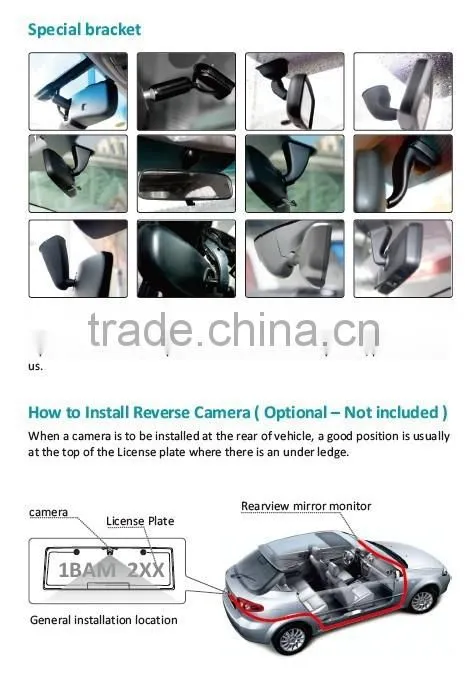 4.3 inch HD 1080P rearview mirror GPS for car dvr car black box interior mirror