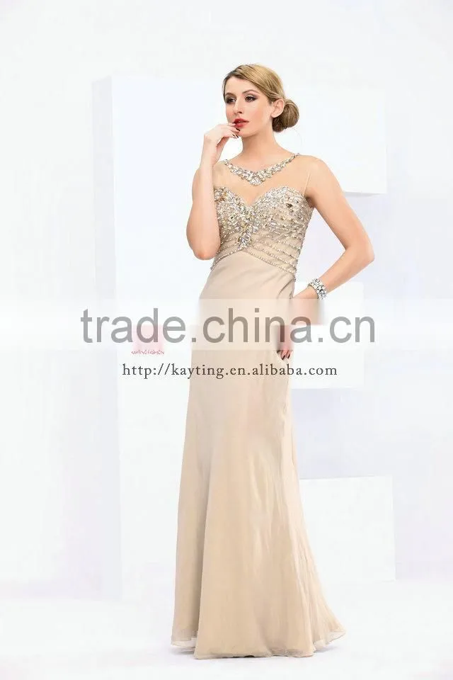 Elegant sleeveless special design style formal evening dress