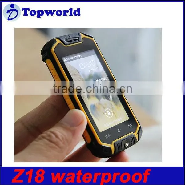 MTK6572 Dual Core Android 4.0 OS Waterproof Dustproof and Shockproof Mobile Phone Z18 with 2.5 inch Capacitive Touch Screen