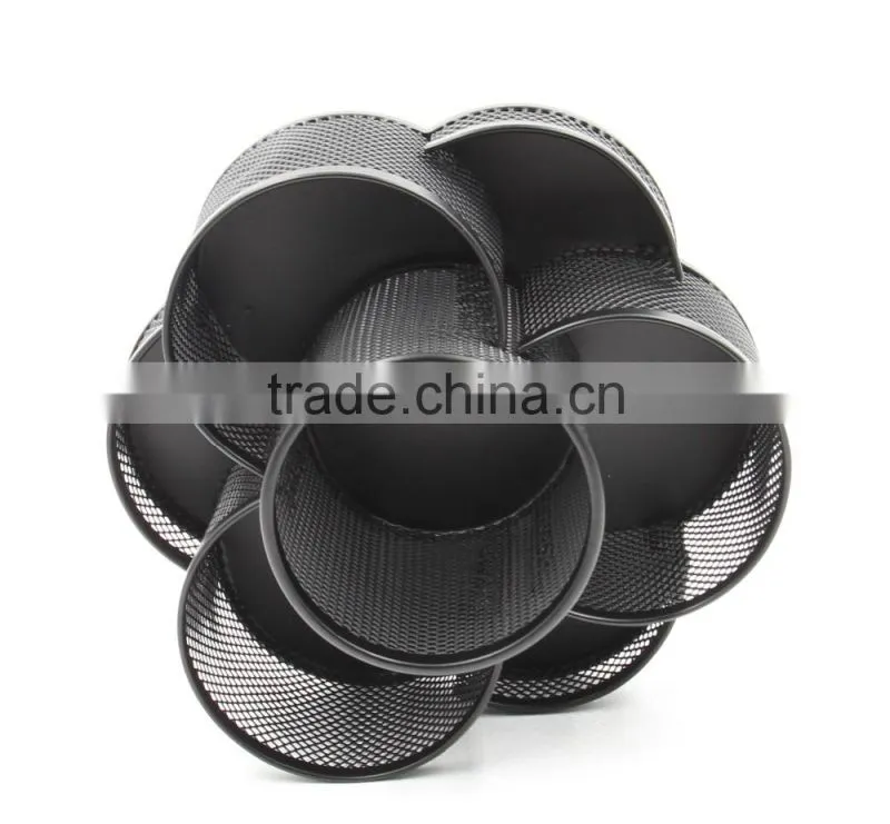 China factory made desktop fancy custom rotating metal mesh pen holder