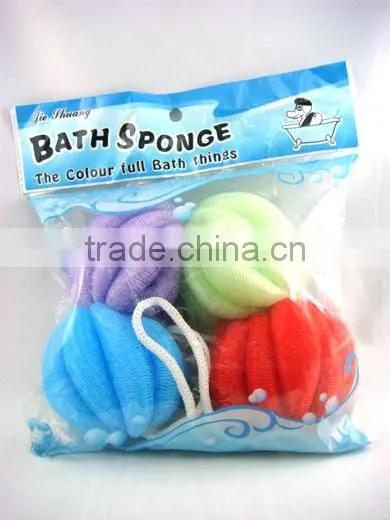 Colorful mesh bath sponge